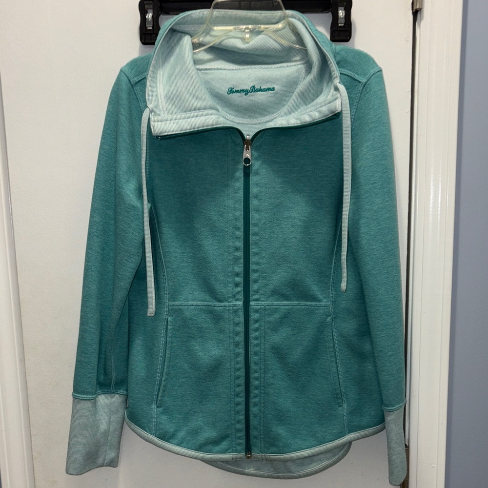 Tommy Bahama Teal Women's Bomber Jacket size medium.
